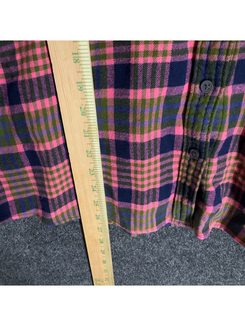 Lands' End Shirt Women XL Pink Plaid Button Up Collared Long Sleeve Cotton - Picture 6 of 10